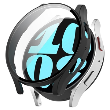 Samsung Galaxy Watch6 Kunststoff Hülle mit Panzerglas - 44mm - Schwarz