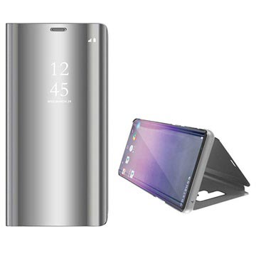 Luxury Series Mirror View Samsung Galaxy Note9 Flip Case - Silber