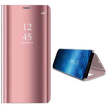 Samsung Galaxy S9 Luxury Mirror View Flip Case - Roségold