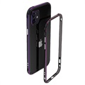 Polar Lights Style iPhone 12 Mini Metall Bumper (Offene Verpackung - Ausgezeichnet) - Schwarz / Purpur