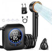 Tragbare Campingdusche mit intelligentem LCD-Display und 5 Druckstufen - 8000mAh