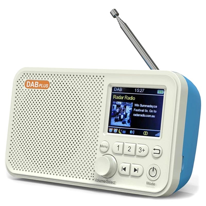 Tragbares DAB Radio & Bluetooth Lautsprecher C10 Weiß / Blau