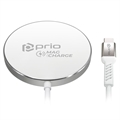 Prio MagCharge 15W Qi Ladegerät - iPhone 12/13/14 - Silber