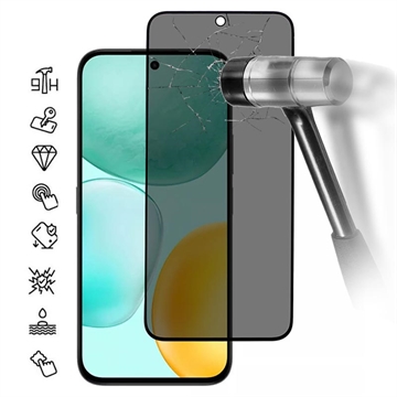 Honor X6c Privacy Full Cover Panzerglas - Schwarz Rand
