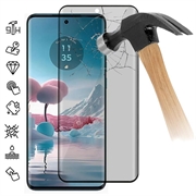 Motorola Edge 40 Neo Privacy Full Cover Panzerglas - Schwarz Rand