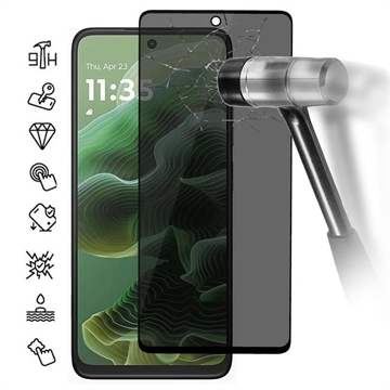 Motorola Moto G35 Privacy Full Cover Panzerglas - Schwarz Rand