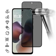 Motorola Moto G56 Privacy Full Cover Panzerglas - Schwarz Rand
