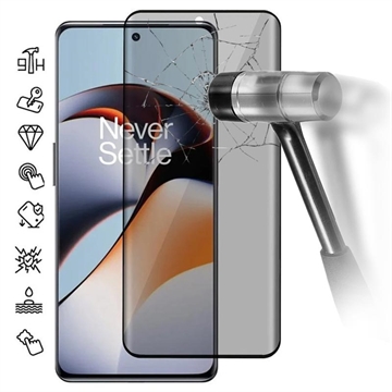 OnePlus 12R/Ace 3 Privacy Full Cover Panzerglas - Schwarz Rand