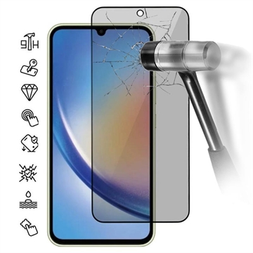 Samsung Galaxy M35 Privacy Full Cover Panzerglas - Schwarz Rand