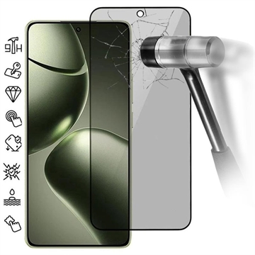 Xiaomi 14T/14T Pro Privacy Full Cover Panzerglas - Schwarz Rand
