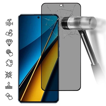 Xiaomi Poco X6 Pro Privacy Full Cover Panzerglas - Schwarz Rand