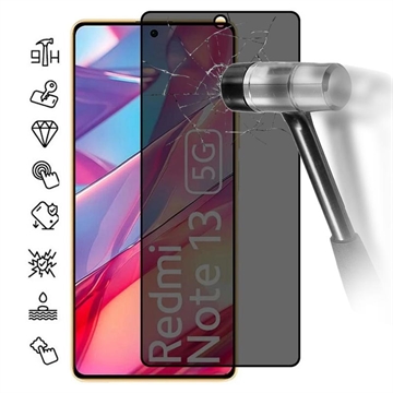 Xiaomi Redmi Note 13 Privacy Full Cover Panzerglas - Schwarz Rand