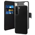 Puro 2-in-1 Samsung Galaxy S21 FE 5G Magnetische Schutzhülle mit Geldbörse (Offene Verpackung - Bulk) - Schwarz