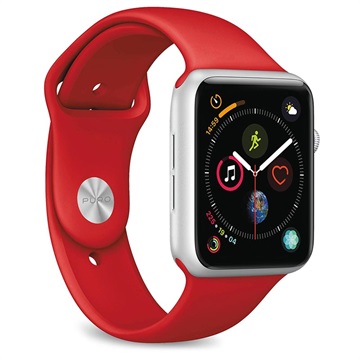Puro Icon Apple Watch Series Ultra 2/Ultra/9/8/SE (2022)/7/SE/6/5/4/3/2/1 Silikon Armband - 49mm/45mm/44mm/42mm - Rot