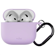 AirPods 4 Puro Icon Silikonhülle mit Karabiner - Violett