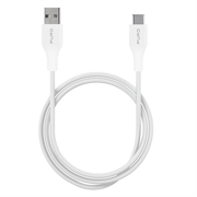 Puro Plain USB-A/USB-C Kabel - 1m, 15W - Weiß