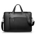 Qialino Laptop-Tasche aus echtem Leder - 13" - Schwarz