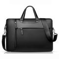 Qialino Laptop-Tasche aus echtem Leder - 15" - Schwarz