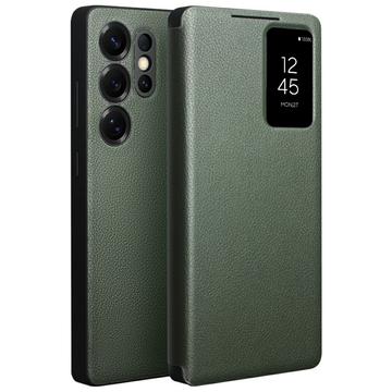 Samsung Galaxy S25 Ultra Qialino Smart View Leder Flip Hülle
