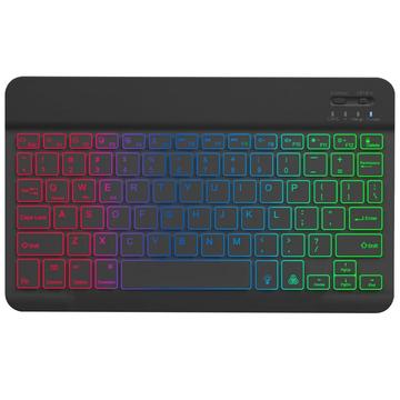 RGB-030 10-Zoll Wireless Bluetooth Tastatur mit RGB-Hintergrundbeleuchtung - US Layout - Schwarz