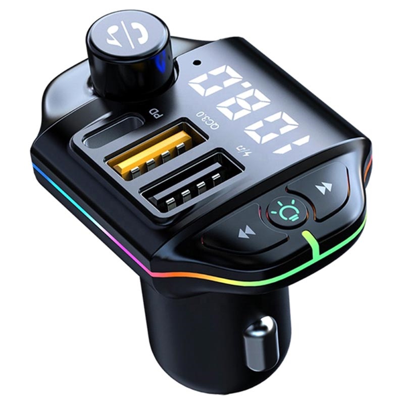 RGB Bluetooth FM Transmitter / Auto-Schnellladegerät ZTB-A10 - 20W