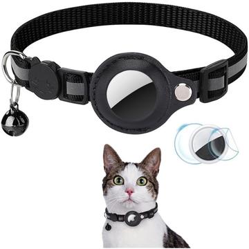 Reflektierendes Haustierhalsband mit AirTag 1/2-Halterung und Glocke - Katzen und kleine Hunde