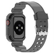 Apple Watch Series 11/10 Ersatz-Silikonarmband mit integriertem Rahmen - 42mm - Durchsichtig Schwarz