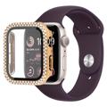 Strass Dekorativ Apple Watch SE (2022)/SE/6/5/4 Cover mit Panzerglas - 40mm - Gold