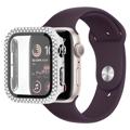 Strass Dekorativ Apple Watch SE (2022)/SE/6/5/4 Cover mit Panzerglas - 44mm - Silber