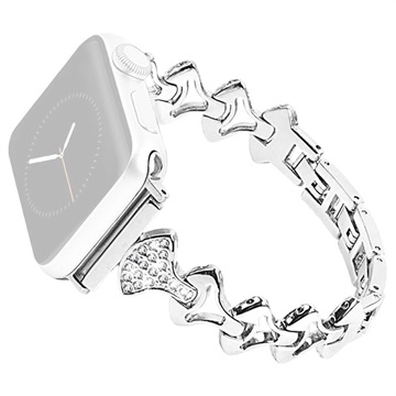 Strassstein Fächerförmiges Apple Watch Ultra 3/2/Ultra/11/10/9/8/SE 3/(2022)/7/SE/6/5/4/3/2/1 Armband - 49mm/46mm/45mm/44mm/42mm - Silber