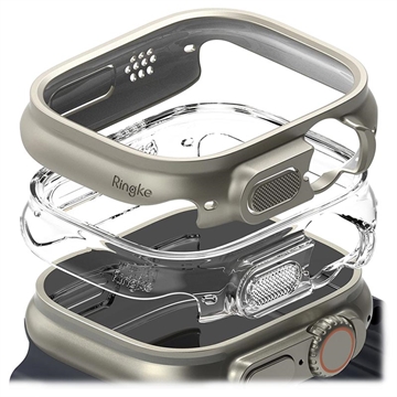 Ringke Slim Apple Watch Ultra/Ultra 2 Hülle - 49mm - 2 Stk. - Durchsichtig & Titanium Grau