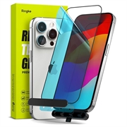 iPhone 15 Pro Max Ringke TG Panzerglas - Case Friendly - Schwarz Rand