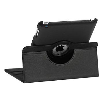 Rotary Leder Hülle - iPad 2, iPad 3, iPad 4 - Schwarz