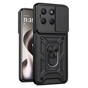 Motorola Moto G37/G37 Power/G47 Drehring-Hybrid Hülle mit Kameraschutz - Schwarz