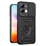 Xiaomi Redmi 17 5G/4G Drehring-Hybrid Hülle mit Kameraschutz - Schwarz