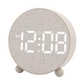 Runder LED-Digitalwecker mit zwei Weckzeiten - Beige