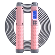 S09 Verstellbares Springseil mit digitalem Kalorien- und Sprungkontroller - Rosa