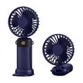 S1 Zusammenklappbarer Mini-Handventilator mit LED-Anzeige und 5 Geschwindigkeitsstufen - Blau