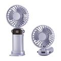S1 Faltbarer Mini-Handventilator mit LED-Anzeige und 5 Geschwindigkeitsstufen - Lila