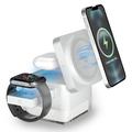 S6 3-in-1-MagSafe-Ladegerät mit RGB-Beleuchtung - iPhone, Apple Watch, AirPods - Weiß