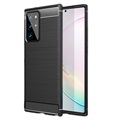 Samsung Galaxy Note20 Ultra Angeraute TPU Hülle - Karbonfaser - Schwarz