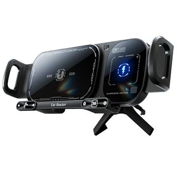 SD01 15W Dual-Coil Wireless Auto-Ladegerät / Autohalterung - Schwarz