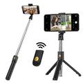 SELFIESHOW K07 3-in-1 Bluetooth Selfie Stick, Stativ & Fernbedienung - Schwarz