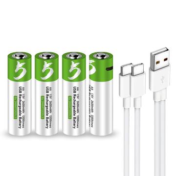 SMARTOOOLS Lithium USB-C Wiederaufladbare AA Batterie - 1700mAh - 4 Stck.