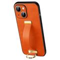 Sulada Fashion iPhone 14 Plus Hybrid Hülle mit Handschlaufe - Orange