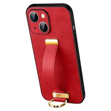 Sulada Fashion iPhone 14 Plus Hybrid Hülle mit Handschlaufe - Rot