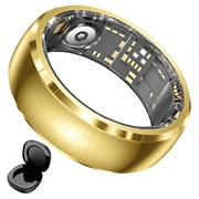 SY15 Smart Ring Gesundheitsmonitor mit Vibrationsalarm - Größe 9 - Gold