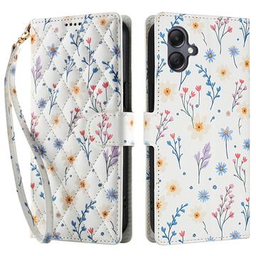 Samsung Galaxy A07 4G Rhombisches Blumen Wallet Hülle - Bunte Blumen
