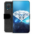 Samsung Galaxy A12 Premium Schutzhülle mit Geldbörse - Diamant
