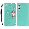 Samsung Galaxy A15 Eule Strass Wallet Case